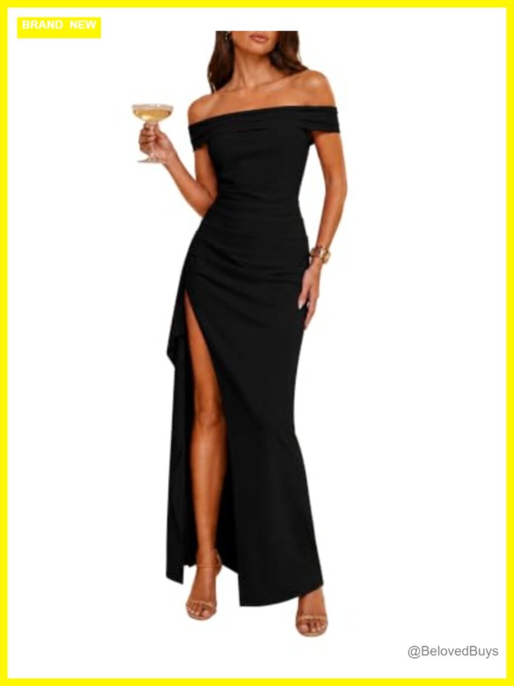 Off Shoulder Bodycon Formal Dress High Split Cocktail Party Prom Gown